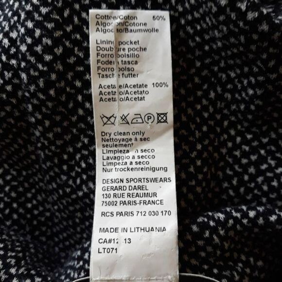 Gerard Darel Wool Faux Leather Trim Belted Button Single Breasted Blazer Sz 42 - Picture 11 of 12